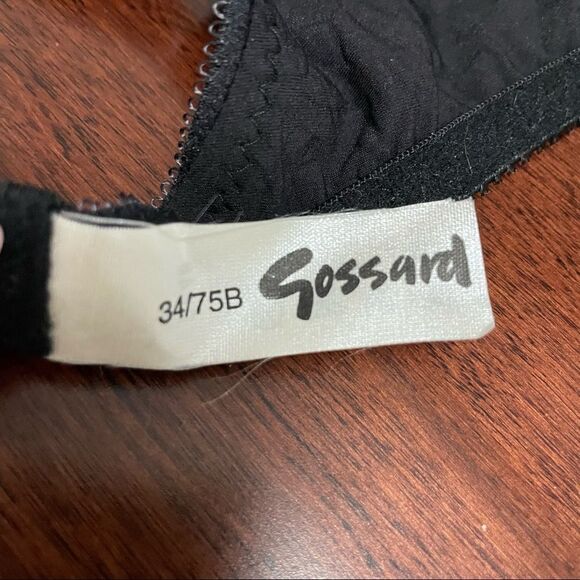 Gossard Black Lace Embroidered Floral Bra Size 34B - Picture 6 of 9